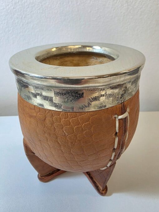 MATE IMPERIAL MARRÓN CLARO CON VIROLA DE ALPACA